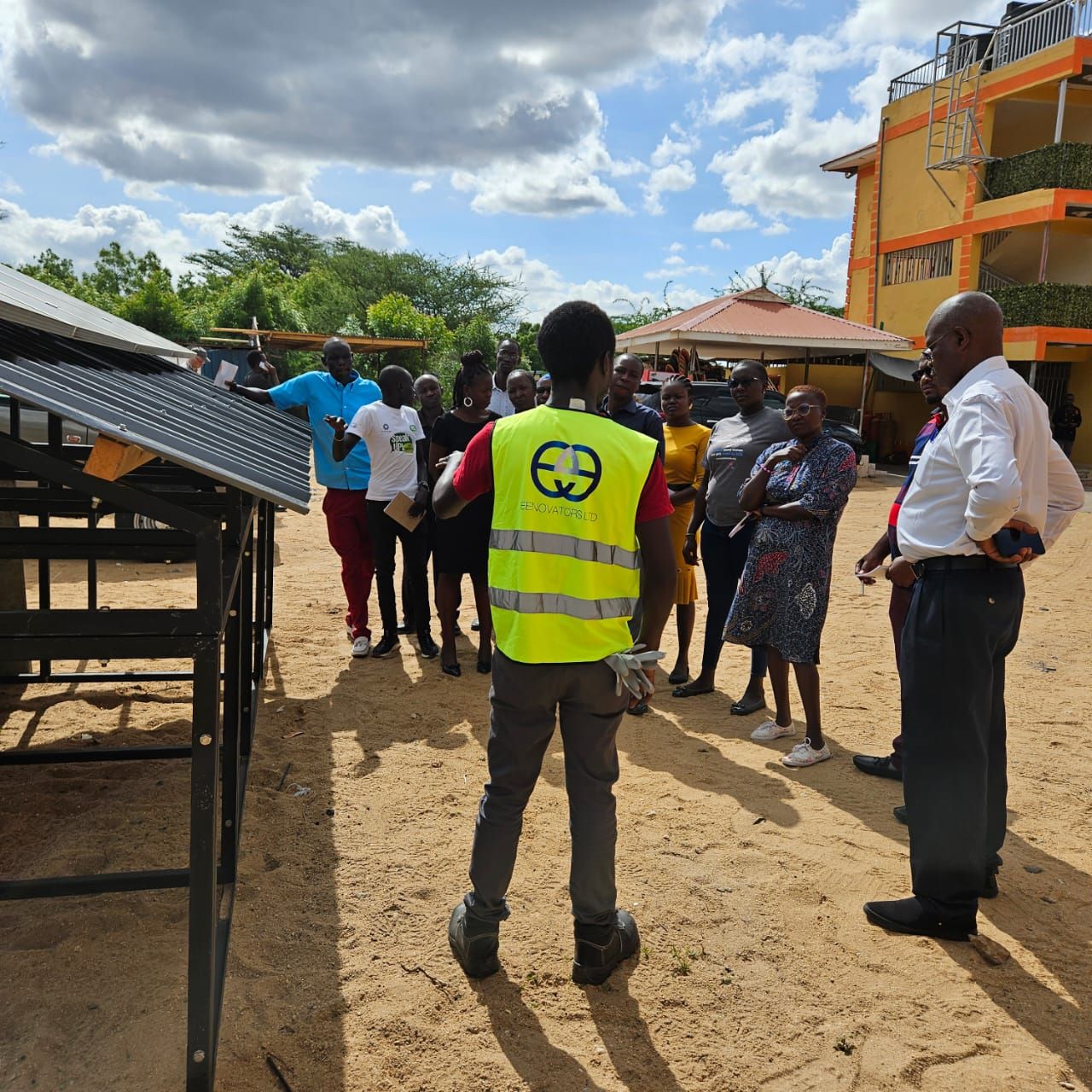 An Eenovators-led team on a client site during an energy walk-through